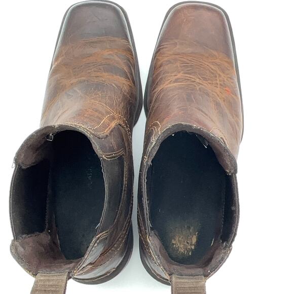 Ariat Booker Chelsea Wide Square Toe Boot Men 11EE Brown Leather Western main image 12